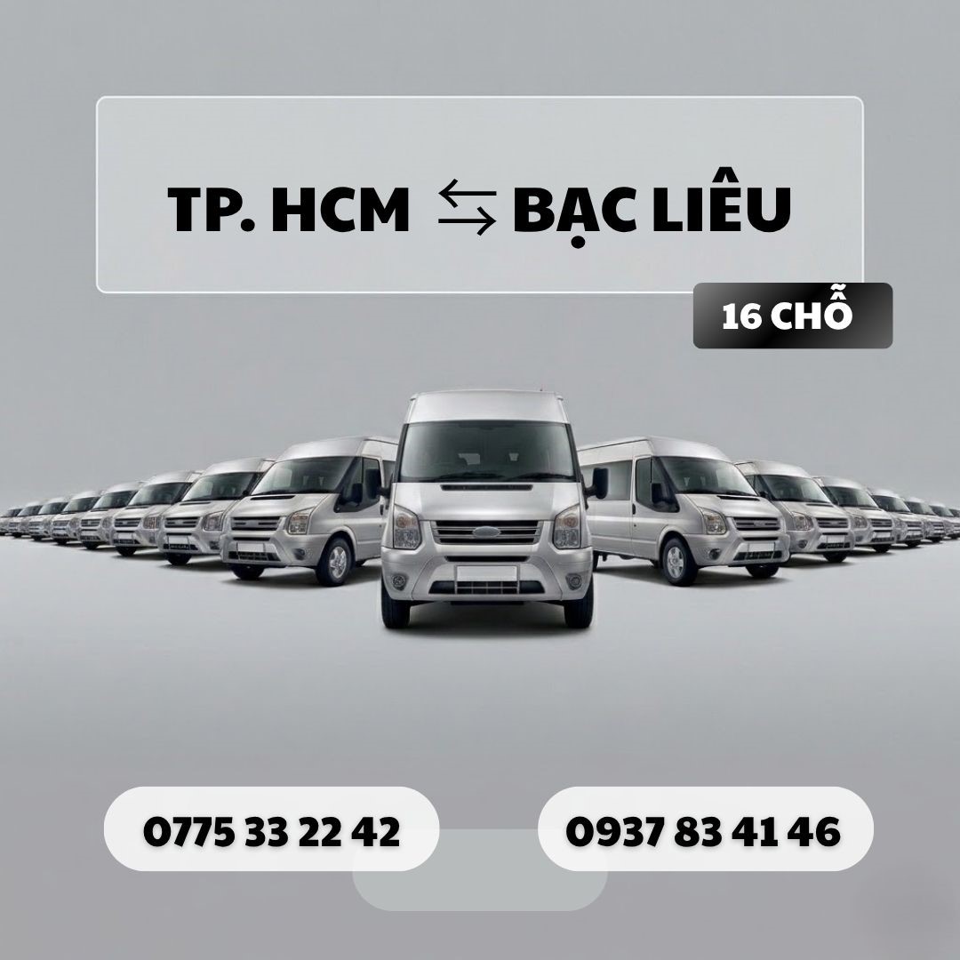 Đặt xe Bạc Liêu 16 chỗ
