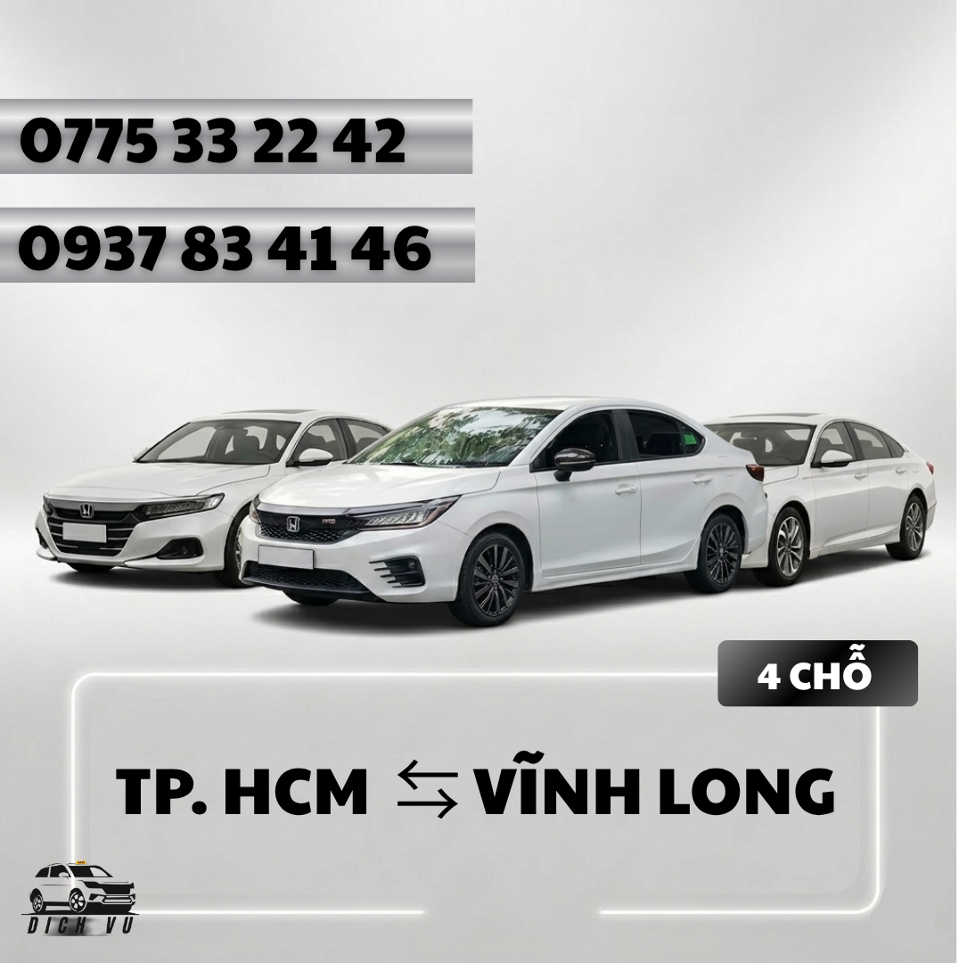 Đặt xe Vĩnh Long 4 chỗ