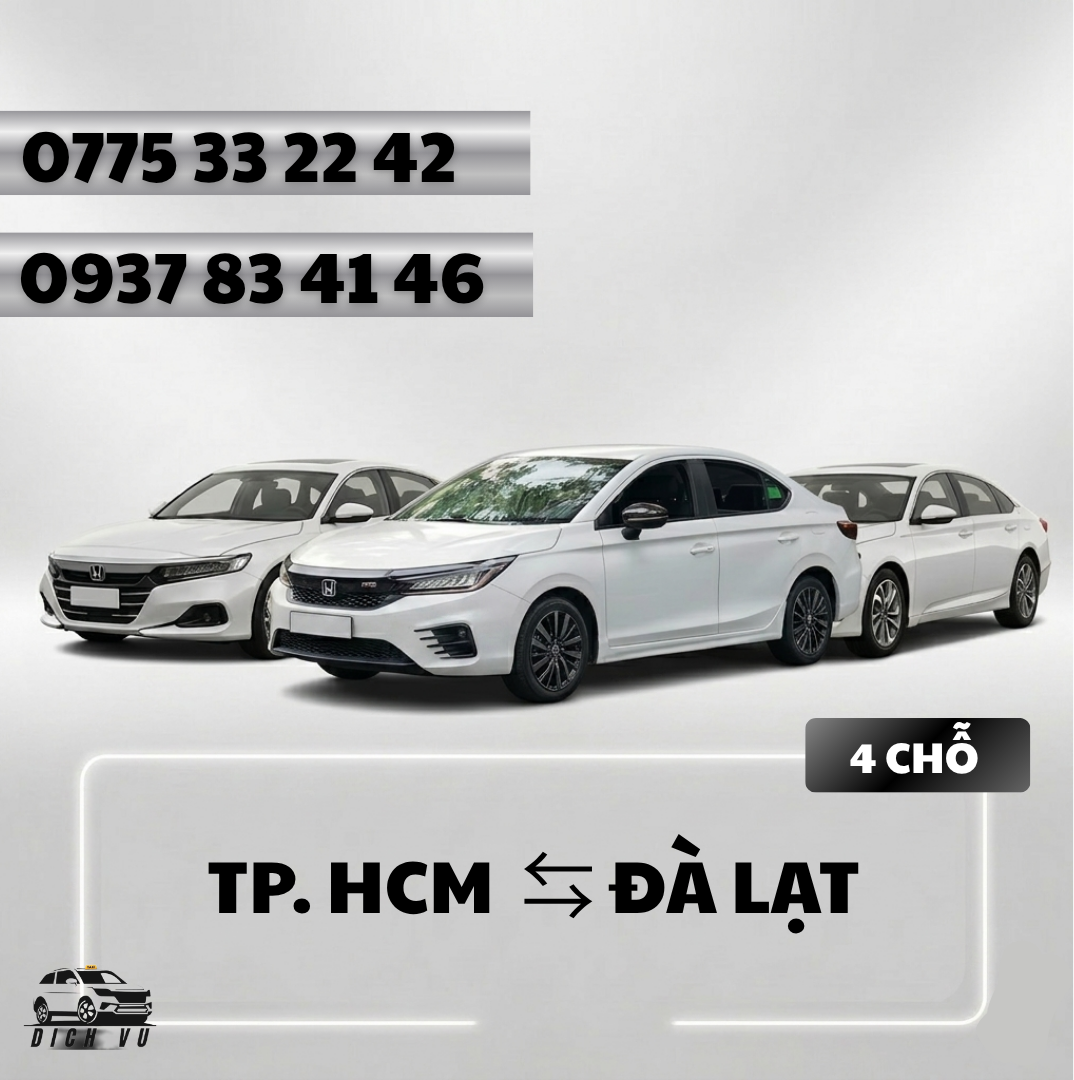 Đặt xe Đà Lạt 4 chỗ
