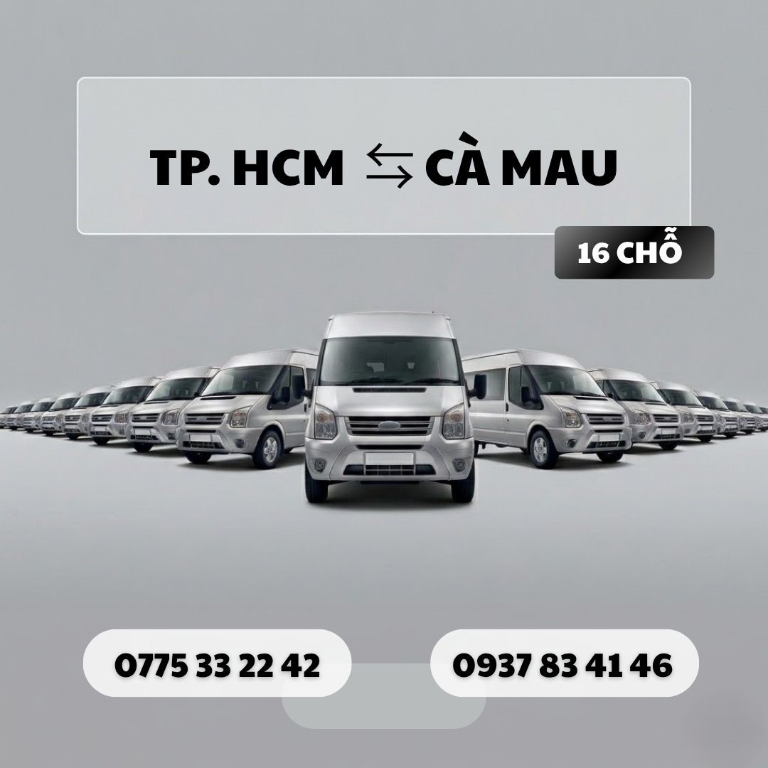 Đặt xe Cà Mau 16 chỗ