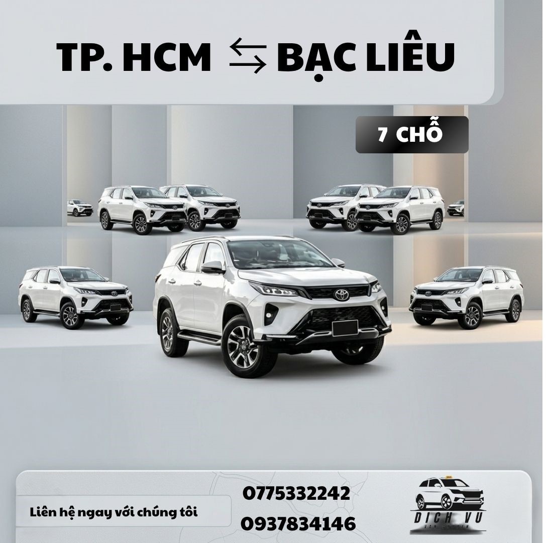 Đặt xe Bạc Liêu 7 chỗ